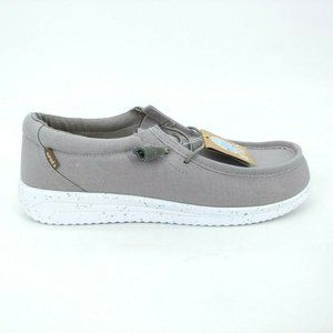 Apres Womens Paula Canvas Bungee Lace Up Wedge‎ Sneaker Moccasin Grey 10M New